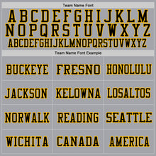 Load image into Gallery viewer, Custom Gray Black-Gold Mesh Authentic Throwback Football Jersey