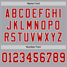 Load image into Gallery viewer, Custom Gray Red-White Mesh Authentic Throwback Football Jersey