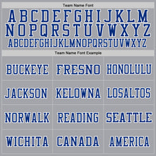 Load image into Gallery viewer, Custom Gray Royal-White Mesh Authentic Throwback Football Jersey