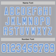 Load image into Gallery viewer, Custom Gray Light Blue-White Mesh Authentic Throwback Football Jersey