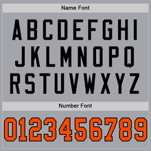 Load image into Gallery viewer, Custom Gray Orange-Black Mesh Authentic Throwback Football Jersey
