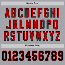 Load image into Gallery viewer, Custom Gray Black-Red Mesh Authentic Throwback Football Jersey