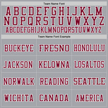 Load image into Gallery viewer, Custom Gray Maroon-White Mesh Authentic Throwback Football Jersey