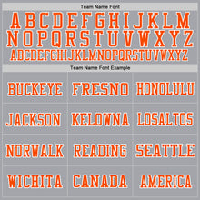 Load image into Gallery viewer, Custom Gray Orange-White Mesh Authentic Throwback Football Jersey