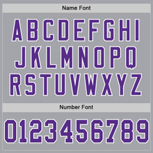 Load image into Gallery viewer, Custom Gray Purple-White Mesh Authentic Throwback Football Jersey