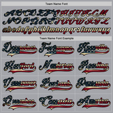 Load image into Gallery viewer, Custom Gray Vintage USA Flag Black-Cream Hockey Lace Neck Jersey