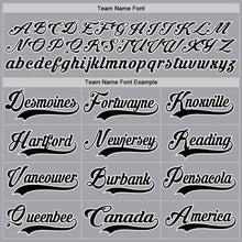 Load image into Gallery viewer, Custom Gray Black-White Hockey Lace Neck Jersey