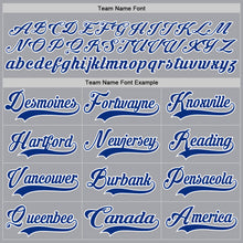 Load image into Gallery viewer, Custom Gray Royal-White Hockey Lace Neck Jersey