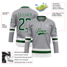 Load image into Gallery viewer, Custom Gray Green-White Hockey Lace Neck Jersey