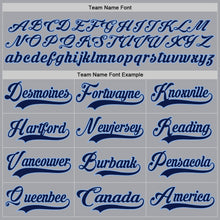 Load image into Gallery viewer, Custom Gray Navy-Light Blue Hockey Lace Neck Jersey