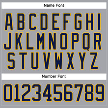 Load image into Gallery viewer, Custom Gray Navy-Gold Hockey Lace Neck Jersey