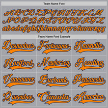 Load image into Gallery viewer, Custom Gray Bay Orange-Navy Hockey Lace Neck Jersey