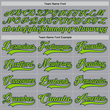 Load image into Gallery viewer, Custom Gray Neon Green-Navy Hockey Lace Neck Jersey