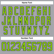 Load image into Gallery viewer, Custom Gray Neon Green-Navy Hockey Lace Neck Jersey