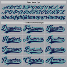 Load image into Gallery viewer, Custom Gray Navy-Teal Hockey Lace Neck Jersey