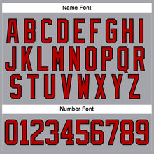 Load image into Gallery viewer, Custom Gray Red-Black Hockey Lace Neck Jersey
