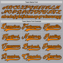 Load image into Gallery viewer, Custom Gray Bay Orange-Black Hockey Lace Neck Jersey