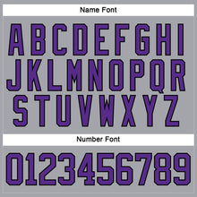 Load image into Gallery viewer, Custom Gray Purple-Black Hockey Lace Neck Jersey