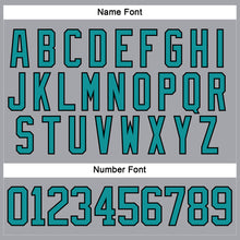 Load image into Gallery viewer, Custom Gray Teal-Black Hockey Lace Neck Jersey