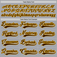 Load image into Gallery viewer, Custom Gray Brown-Gold Hockey Lace Neck Jersey