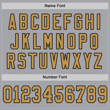 Load image into Gallery viewer, Custom Gray Old Gold-Black Mesh Authentic Throwback Football Jersey