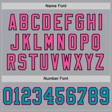 Load image into Gallery viewer, Custom Gray Teal Black-Pink Mesh Authentic Throwback Football Jersey