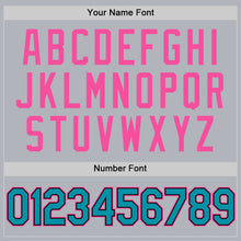 Load image into Gallery viewer, Custom Gray Teal Black-Pink Authentic Throwback Baseball Jersey