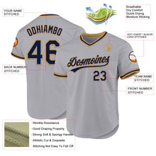Load image into Gallery viewer, Custom Gray Navy-Old Gold Authentic Throwback Baseball Jersey