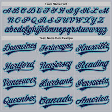 Load image into Gallery viewer, Custom Gray Navy-Teal Authentic Throwback Baseball Jersey