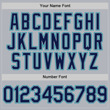 Load image into Gallery viewer, Custom Gray Navy-Teal Authentic Throwback Baseball Jersey