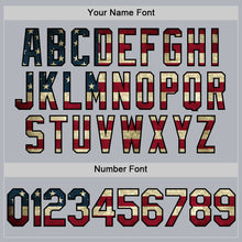 Load image into Gallery viewer, Custom Gray Vintage USA Flag-Black Authentic Throwback Baseball Jersey