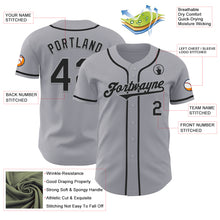 Load image into Gallery viewer, Custom Gray Black Authentic Baseball Jersey