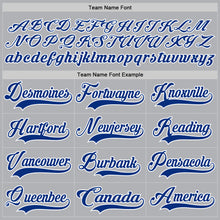 Load image into Gallery viewer, Custom Gray Royal-White Hockey Jersey