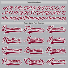 Load image into Gallery viewer, Custom Gray Maroon-White Hockey Jersey