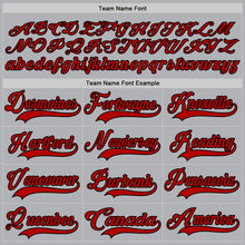 Load image into Gallery viewer, Custom Gray Red-Black Hockey Jersey