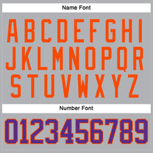 Load image into Gallery viewer, Custom Gray Purple-Orange Hockey Jersey
