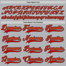 Load image into Gallery viewer, Custom Gray Red Old Gold-Navy Hockey Jersey