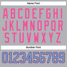 Load image into Gallery viewer, Custom Gray Light Blue Black-Pink Hockey Jersey