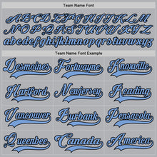 Load image into Gallery viewer, Custom Gray Light Blue-Black Hockey Jersey