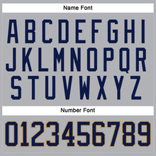 Load image into Gallery viewer, Custom Gray Navy-Old Gold Hockey Jersey