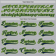 Load image into Gallery viewer, Custom Gray Navy-Neon Green Hockey Jersey