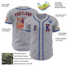 Load image into Gallery viewer, Custom Gray Royal-Orange Authentic Baseball Jersey