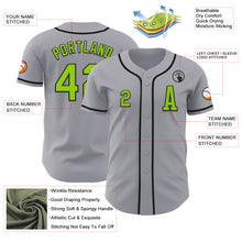 Load image into Gallery viewer, Custom Gray Neon Green-Black Authentic Baseball Jersey
