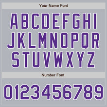 Load image into Gallery viewer, Custom Gray Purple-White Authentic Baseball Jersey