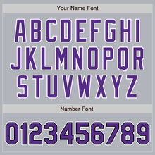 Load image into Gallery viewer, Custom Gray Purple-Black Authentic Baseball Jersey