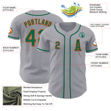 Load image into Gallery viewer, Custom Gray Kelly Green-Orange Authentic Baseball Jersey