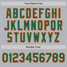 Load image into Gallery viewer, Custom Gray Kelly Green-Orange Authentic Baseball Jersey