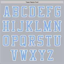 Load image into Gallery viewer, Custom Gray Light Blue-White Authentic Baseball Jersey