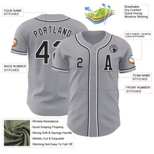 Load image into Gallery viewer, Custom Gray Black-White Authentic Baseball Jersey