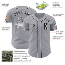 Load image into Gallery viewer, Custom Gray Black-White Authentic Baseball Jersey